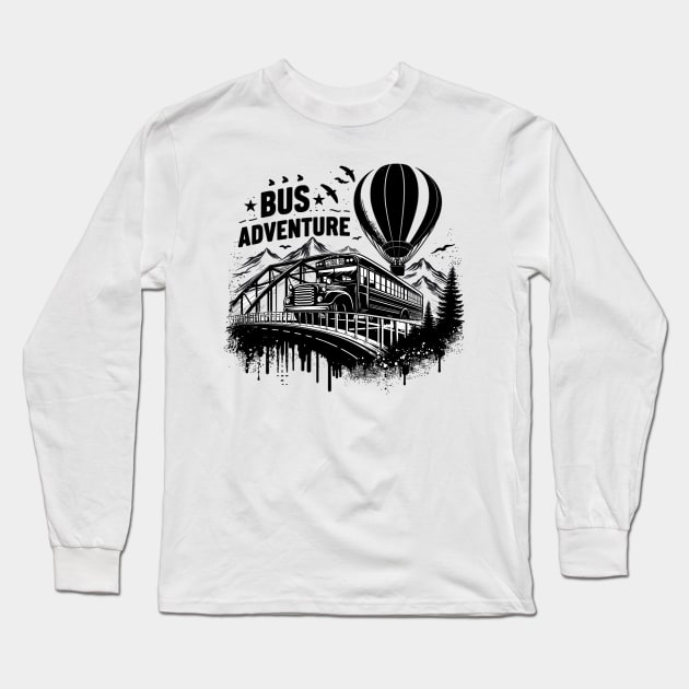 School Bus, Bus Adventure Long Sleeve T-Shirt by Vehicles-Art